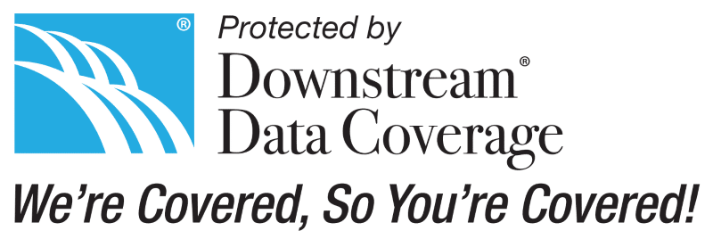 Downstream Data Logo with "We're Covered So You're Covered" tagline